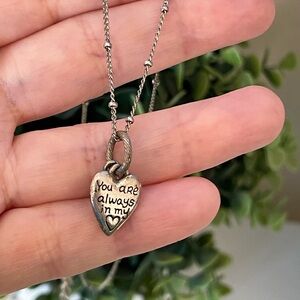 Brighton You Are Always In My Heart Charm Flower double sided Pendant Necklace